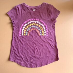 GAP Kids Girls Short Sleeve Rainbow Hearts T-Shirt Size XL (12)